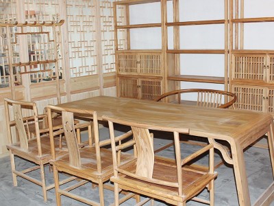 厂家批发老榆木会议桌椅柜架组合实木办公桌客厅现代中式家具整装
