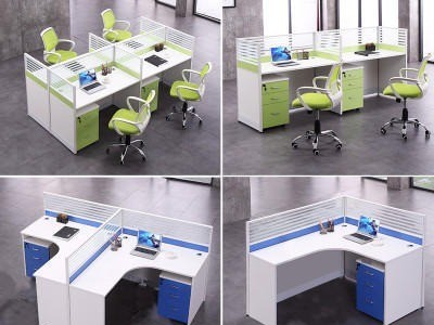 可定制办公家具 公司员工桌椅组合 屏风职员办公桌 4人工作位隔断 创毅办公家具