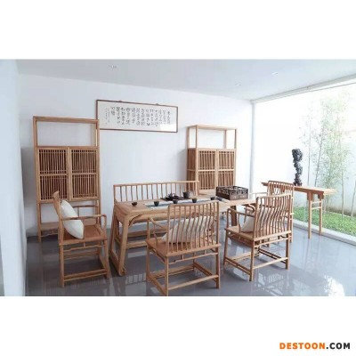 厂家批发老榆木茶桌椅组合现代中式家具仿古餐桌实木沙发椅办公桌