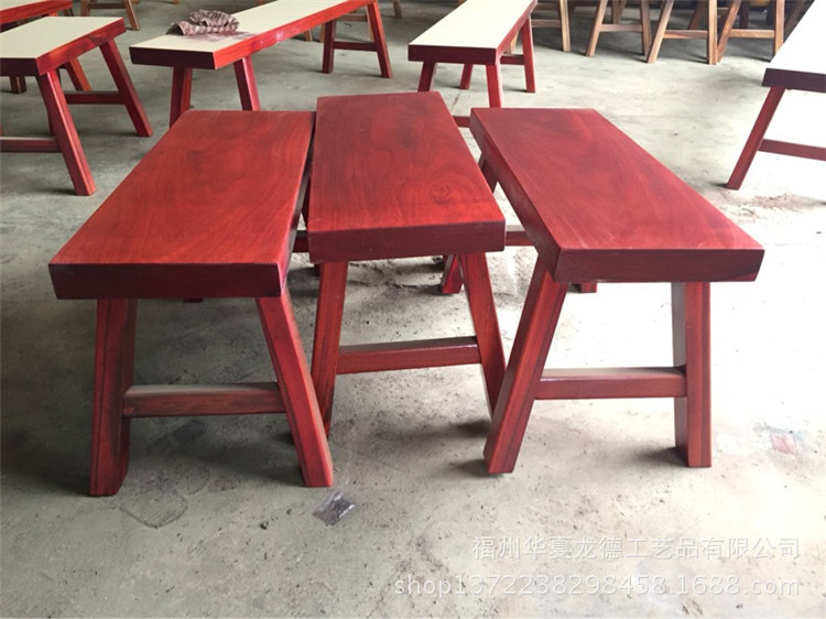 非洲红花梨长条凳实木大板桌配套原木简约大板凳子按米算可定做示例图9