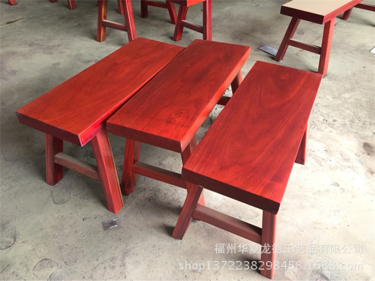 非洲红花梨长条凳实木大板桌配套原木简约大板凳子按米算可定做示例图7
